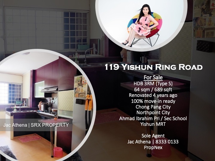 Blk 119 Yishun Ring Road (Yishun), HDB 3 Rooms #188778082
